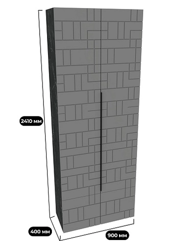 Шкаф для прихожей, фрезерованные фасады в эмали LE422