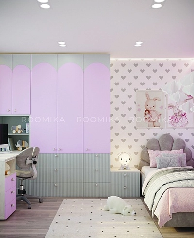 Шкаф книжный/для одежды с тремя ящиками, фасады в эмали LE213