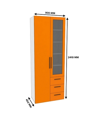 Шкаф комбинированный со стеклом L215S L/R