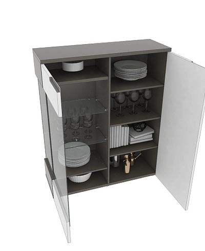 Шкаф напольный с подсветкой, фасады в эмали LE202 L/R