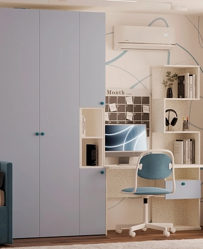 Рабочий стол со встроенным стеллажом HOF420