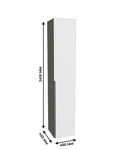 Шкаф 1 дверный узкий, фасады в эмали LE220.44-4