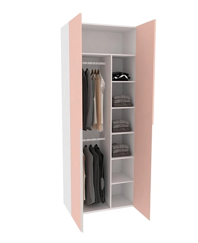 Шкаф двухдверный узкий, фасады в эмали LE210.44-4