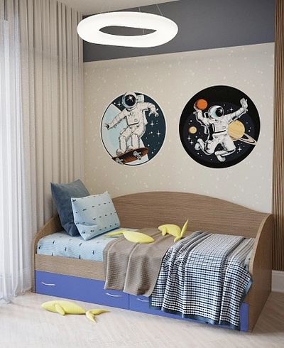 Кровать односпальная с ящиками P902N, 90x190