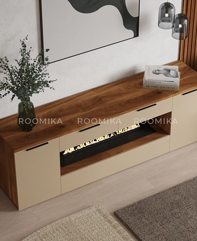 Тумба ТВ напольная с электрокамином L550.450