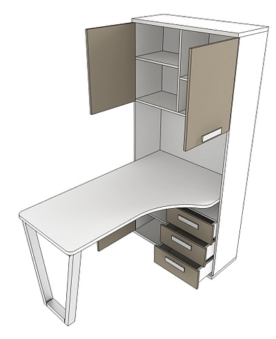 Шкаф со встроенным столом шириной 904мм E404 L/R