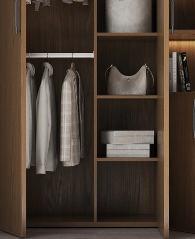 Шкафная группа, фасады наутральный шпон Лацио 98