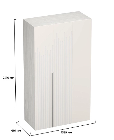 Шкаф со складными дверьми и фальш панелью, фрезерованные фасады в эмали LE206 L/R