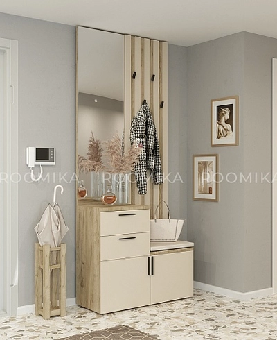 Тумба с зеркалом и крючками L423