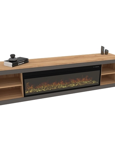 Тумба ТВ напольная с электрокамином L546