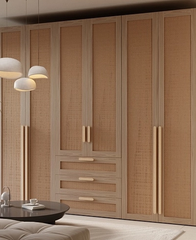 Шкафная группа, фасады натуральный ротанг Лацио 16