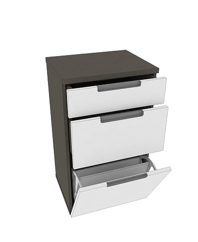 Тумба узкая 2 ящика, фасады в эмали LE-875