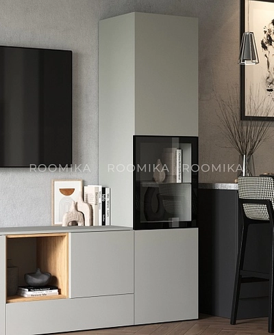 Шкаф со стеклянным фасадом R224