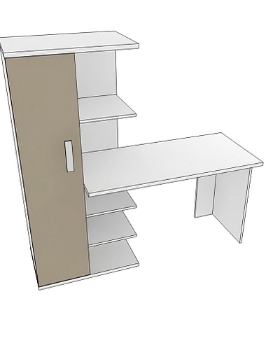 Рабочий стол со встроенным стеллажом HOF423