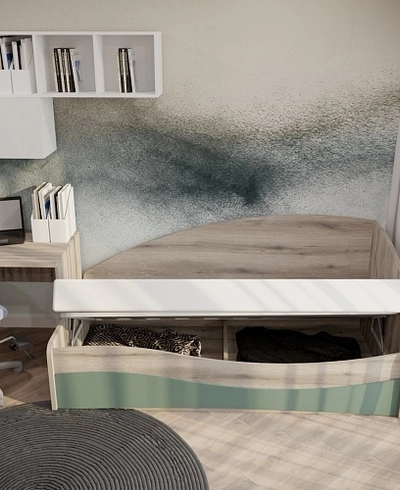 Кровать односпальная P901 с подъемным механизмом, 90x190