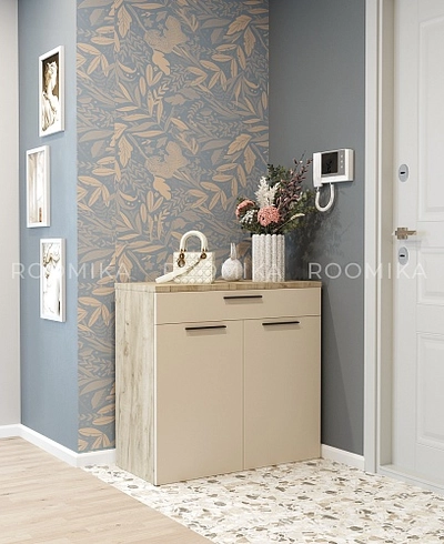 Тумба широкая 2 дверная с ящиком L876