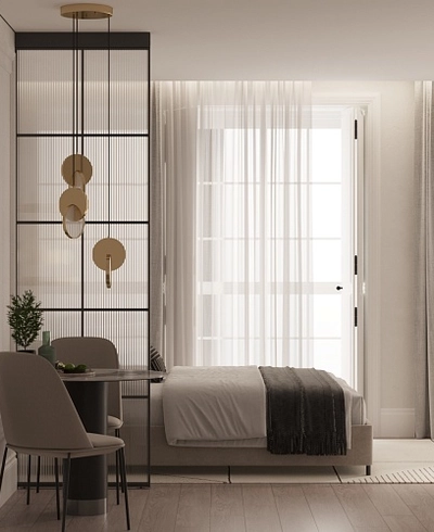 Стационарная перегородка для зонирования, стекло Эстриадо GRACE 9