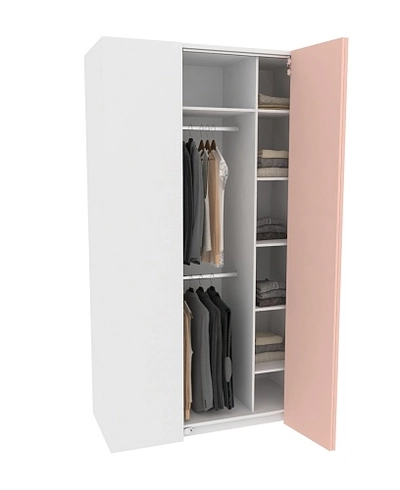 Шкаф со складными дверьми и фальш панелью, фасады в эмали LE206 L/R