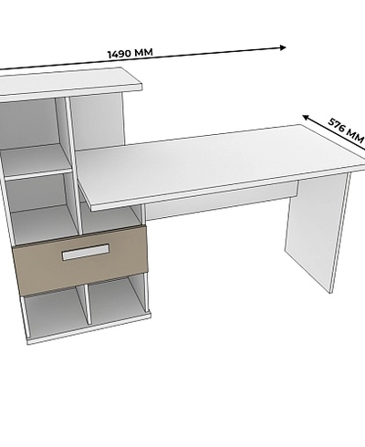 Рабочий стол со встроенным стеллажом HOF421