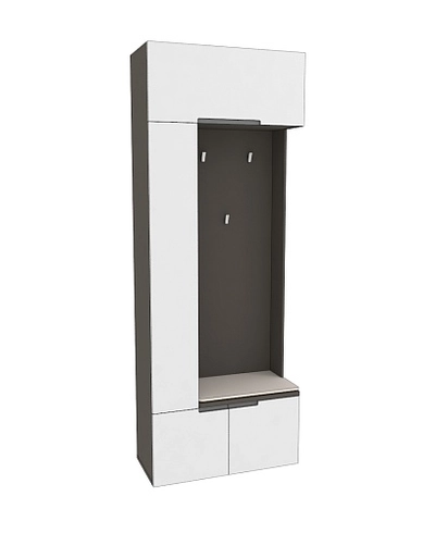 Секция с вешалкой и полками, фасады в эмали LE409 L/R