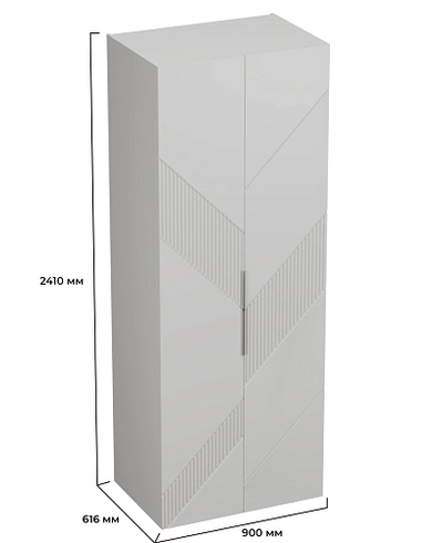 Шкаф 2 дверный, фрезерованные фасады в эмали LE210.60-4