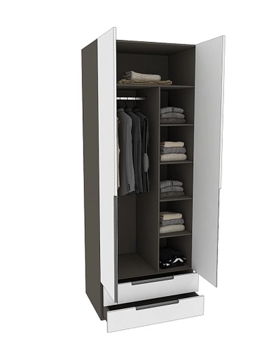 Шкаф 2 дверный с ящиками, фасады в эмали LE211.60