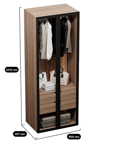 Шкаф для спальни с двумя ящиками с подсветкой R210.60-6