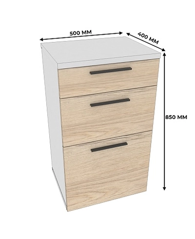 Тумба узкая 2 ящ. L875