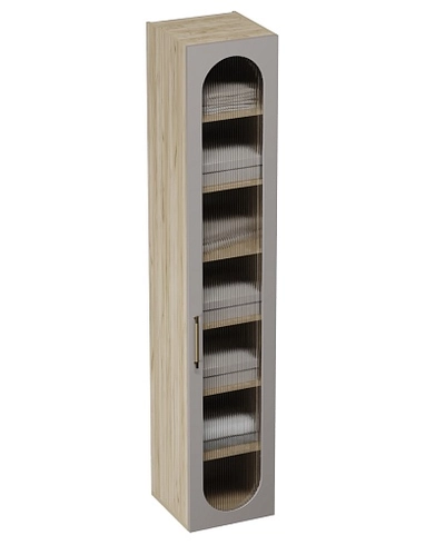 Шкаф 1 дверный узкий, фрезерованные фасады в эмали LE220.44-4