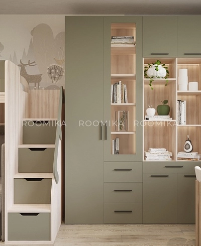 Шкаф комбинированный со стеклом с подсветкой L215S L/R