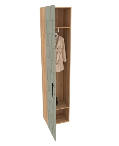 Шкаф одностворчатый, фрезерованные фасады в эмали LE-221.40-1