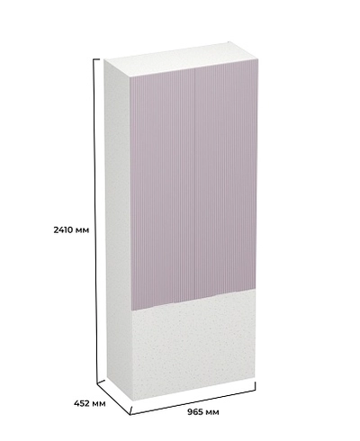 Шкаф двухдверный с фальш-панелью, фрезерованные фасады в эмали LE212.4-90