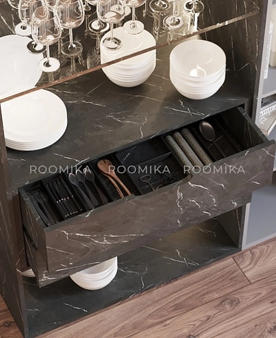 Шкаф с встроенными ящиками с подсветкой R214.1