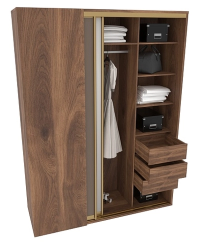 Шкаф-купе ХG181.60-1, профиль INTEGRO, фасад МДФ/зеркало серебро