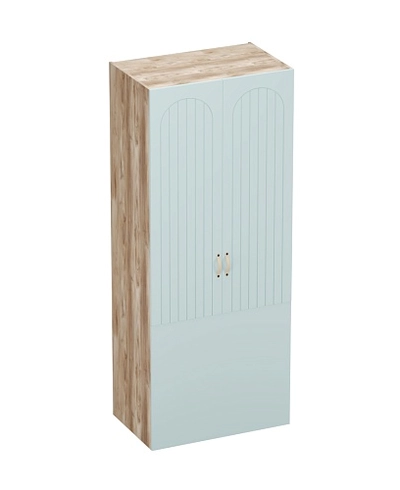 Шкаф двухдверный с фальш стенкой, фрезерованные фасады в эмали LE212