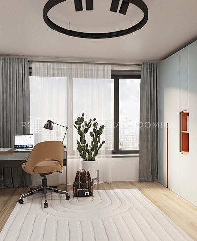 Cтол письменный прямой, фасады в эмали LE718