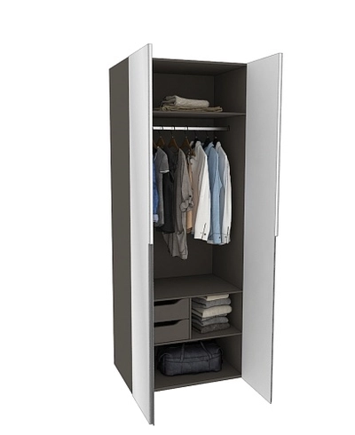 Шкаф 2 дверный с зеркалом, фасады в эмали LE210.60-2Z