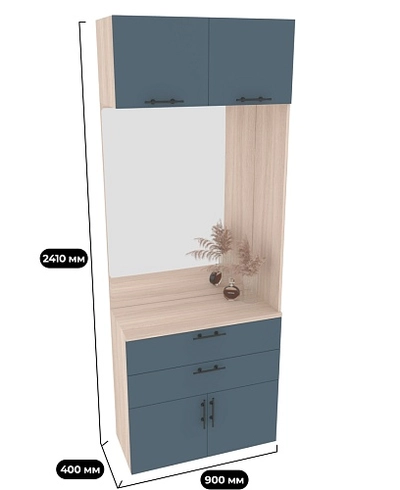 Тумба с зеркалом и комодными ящиками L421 L/R