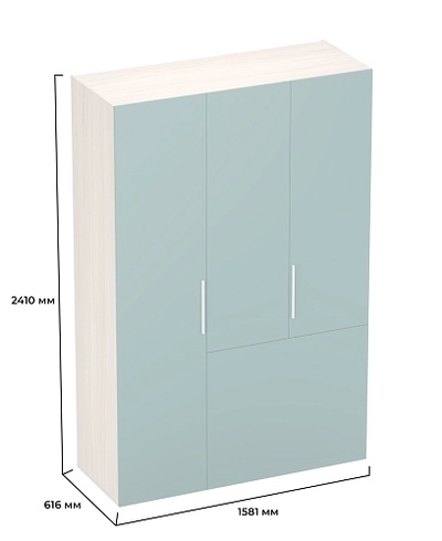 Шкаф двухдверный с фальш-стенкой и раздвижжными дверьми LG205 L/R