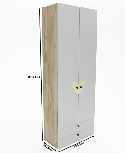 Шкаф двухдверный с ящиками, фасады в эмали LE211.44