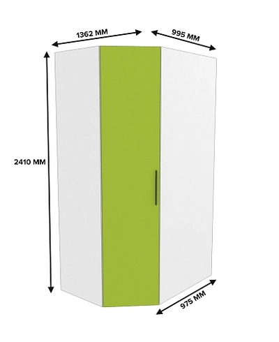 Шкаф угловой L209.60 L/R