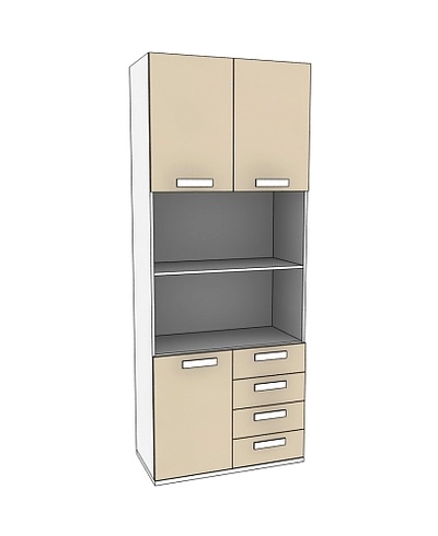 Шкаф двухдверный, фасад комбинированный E213 L/R