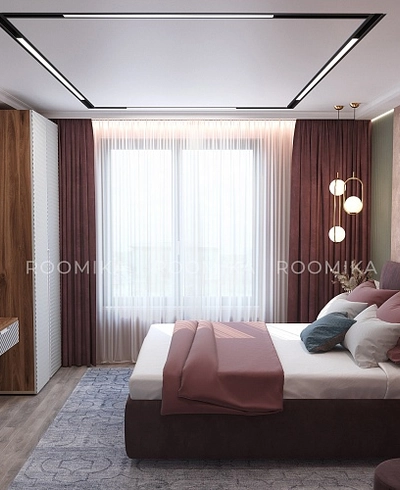 Шкаф 2 дверный, фрезерованные фасады в эмали LE210.44-1