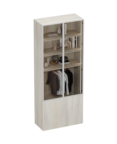 Шкаф двухдверный со стеклом в профиле с подсветкой LF212.4-90