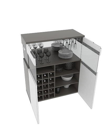 Винный шкаф, фасады в эмали LE-200