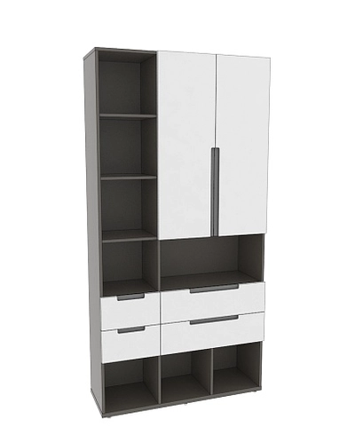 Шкаф напольный книжный, фасады в эмали LE-201 L/R