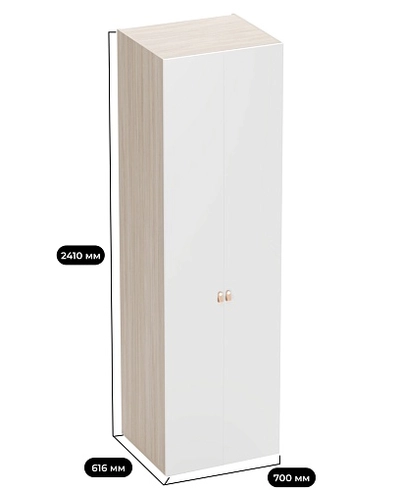 Шкаф двухдверный со штангой L243.60