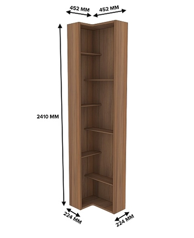 Стеллаж завершающий угловой L230