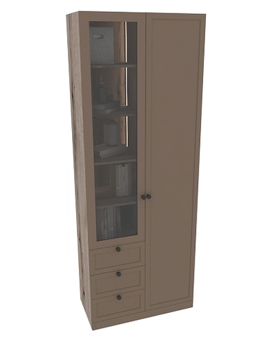 Шкаф для одежды и книг со стеклом А215S с подсветкой