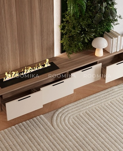 Тумба ТВ напольная с электрокамином L548.451